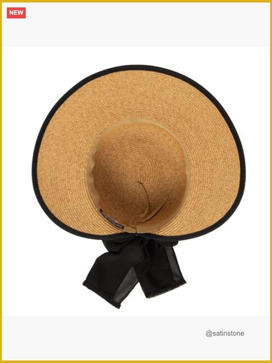 Women\'s Sun Hat with Scarf Tie Back - Paper Straw & Polyester main image 4
